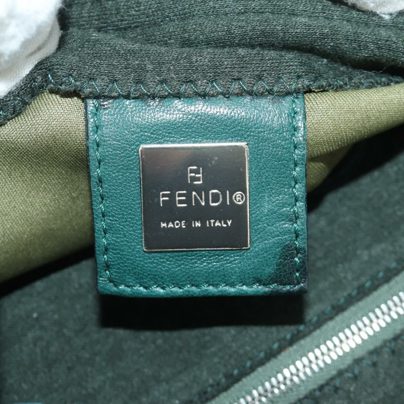【日本直送】FENDI Mamma Baguette 肩背包 針織綠 銀色 正品 am11047V-19