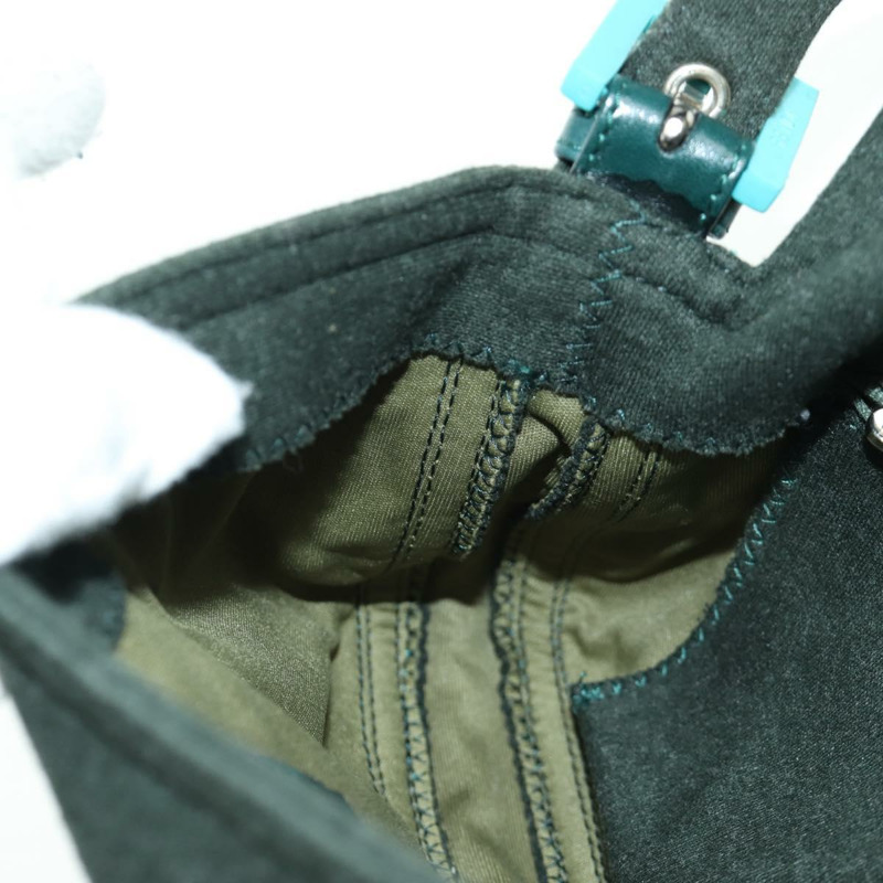 【日本直送】FENDI Mamma Baguette 肩背包 針織綠 銀色 正品 am11047V-21