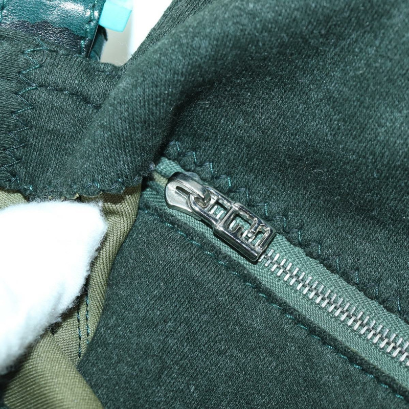 【日本直送】FENDI Mamma Baguette 肩背包 針織綠 銀色 正品 am11047V-22