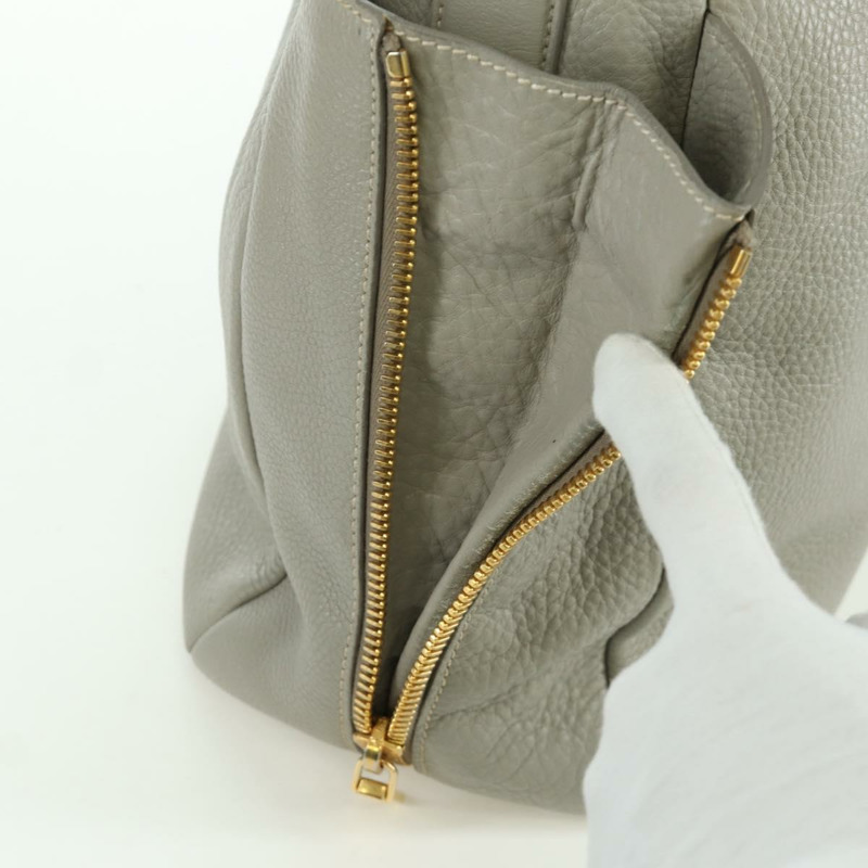 【日本直送】PRADA 灰色金色皮革肩背包 正品 ARZ570V-8