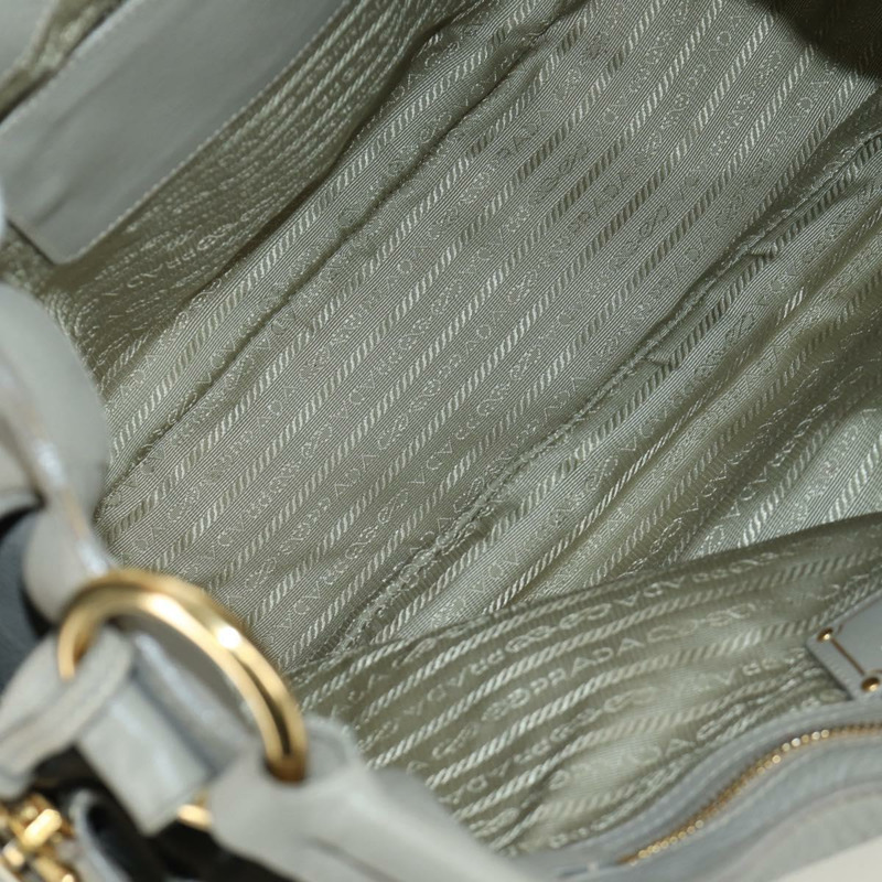 【日本直送】PRADA 灰色金色皮革肩背包 正品 ARZ570V-9