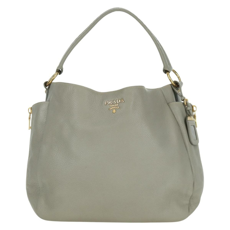 【日本直送】PRADA 灰色金色皮革肩背包 正品 ARZ570V-12