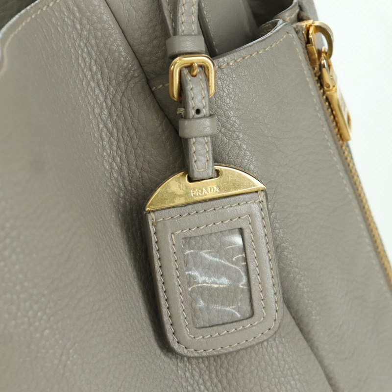 【日本直送】PRADA 灰色金色皮革肩背包 正品 ARZ570V-18