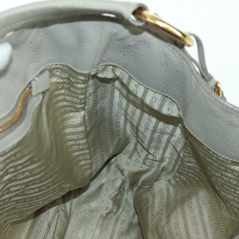 【日本直送】PRADA 灰色金色皮革肩背包 正品 ARZ570V-22