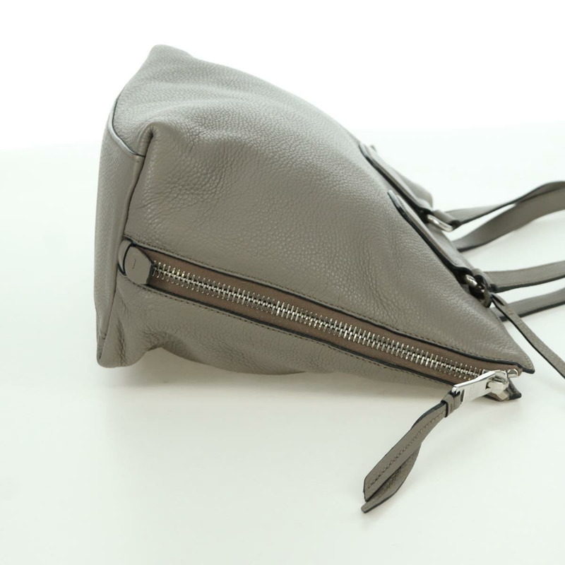 【日本直送】PRADA 灰色銀色皮革手提包 正品 ARZ581V-3