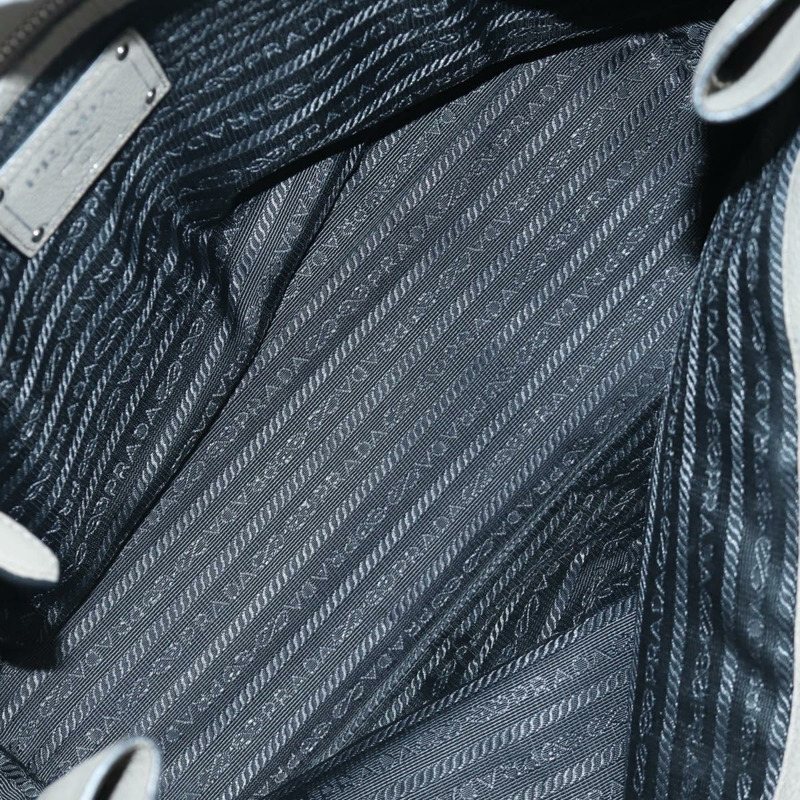 【日本直送】PRADA 灰色銀色皮革手提包 正品 ARZ581V-8