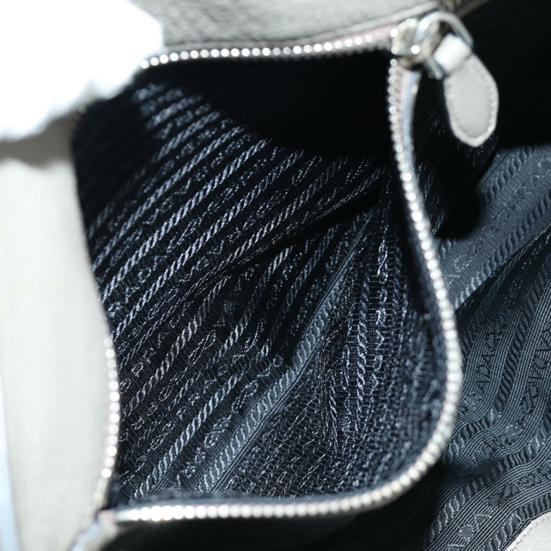 【日本直送】PRADA 灰色銀色皮革手提包 正品 ARZ581V-26