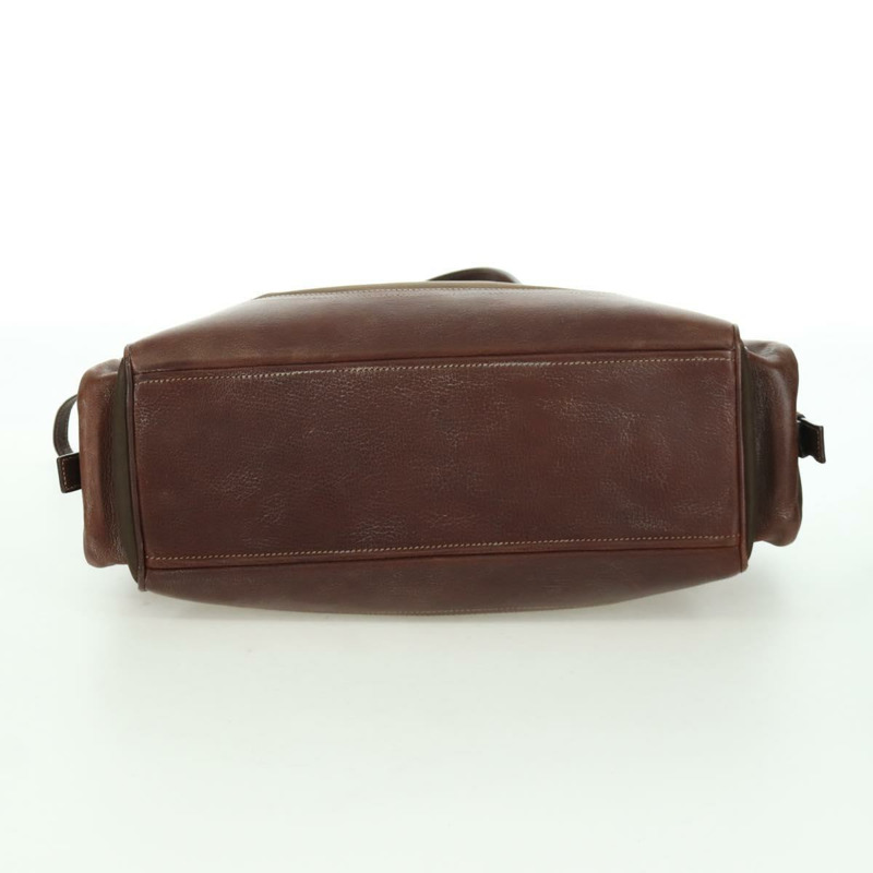 【日本直送】PRADA 棕色銀色皮革手提包 正品 ARZ579A-4
