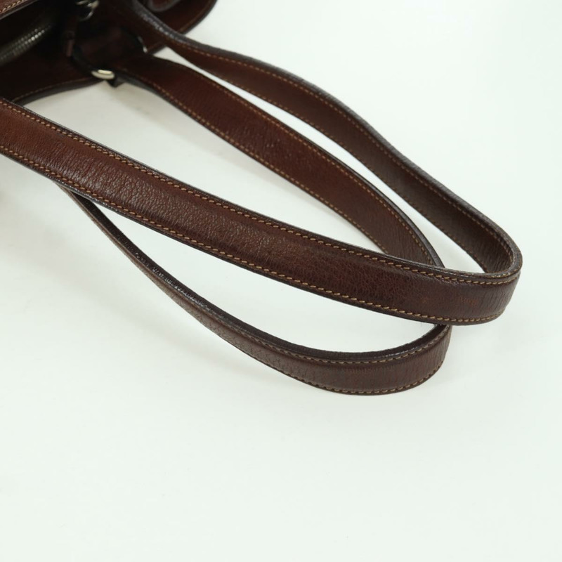 【日本直送】PRADA 棕色銀色皮革手提包 正品 ARZ579A-6