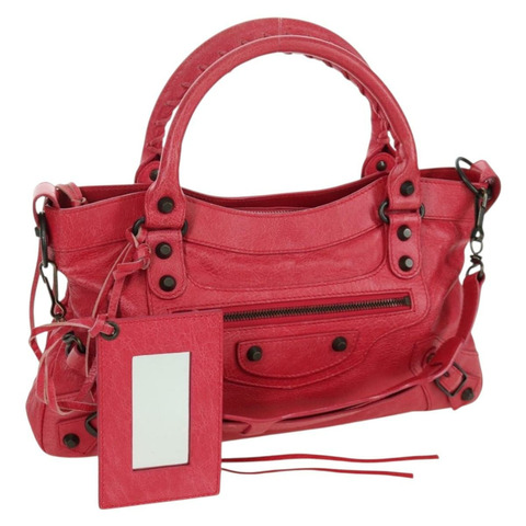 BALENCIAGA The First 手提包 皮革 2way 粉紅色 103208 正品 ARZ707SAV