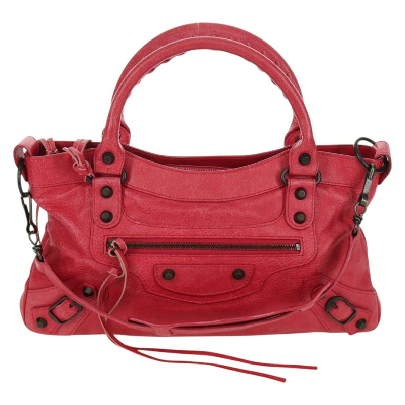 【日本直送】BALENCIAGA The First 手提包 皮革 2way 粉紅色 103208 正品 ARZ707SAV-12