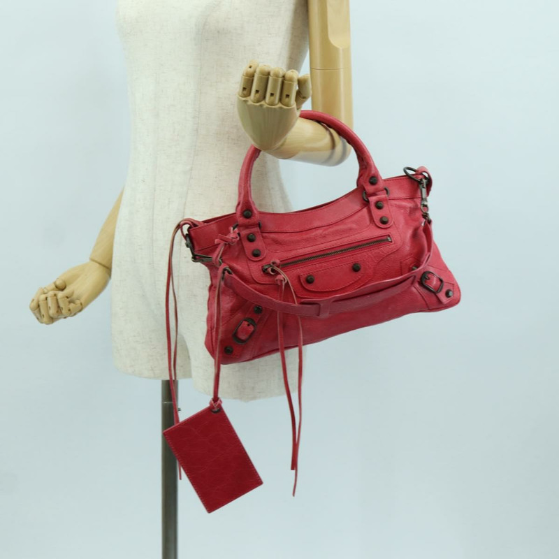 【日本直送】BALENCIAGA The First 手提包 皮革 2way 粉紅色 103208 正品 ARZ707SAV-28