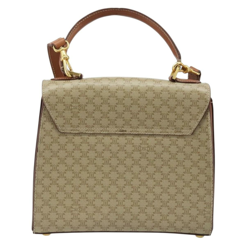 【日本直送】CELINE Macadam帆布手提包 PVC 兩用 米色 金色 正品 BSZ537A-1