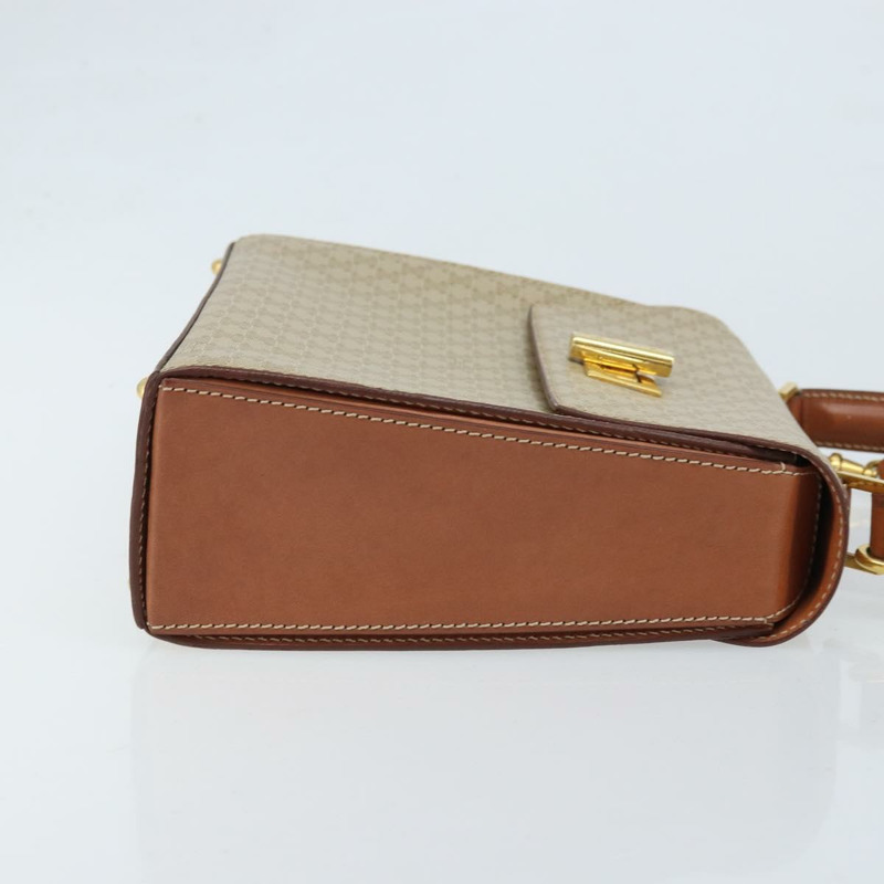 【日本直送】CELINE Macadam帆布手提包 PVC 兩用 米色 金色 正品 BSZ537A-2
