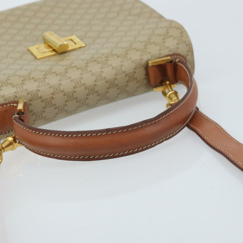 【日本直送】CELINE Macadam帆布手提包 PVC 兩用 米色 金色 正品 BSZ537A-6
