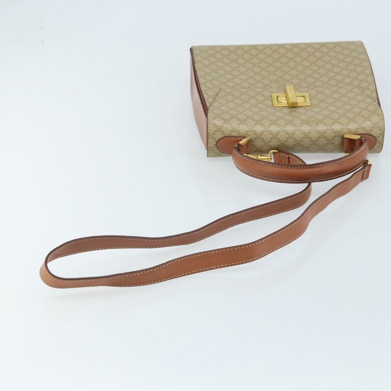 【日本直送】CELINE Macadam帆布手提包 PVC 兩用 米色 金色 正品 BSZ537A-7