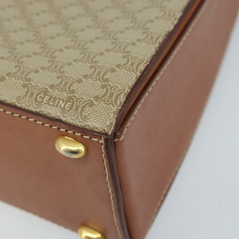 【日本直送】CELINE Macadam帆布手提包 PVC 兩用 米色 金色 正品 BSZ537A-15