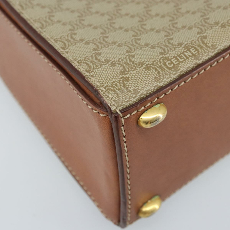 【日本直送】CELINE Macadam帆布手提包 PVC 兩用 米色 金色 正品 BSZ537A-16