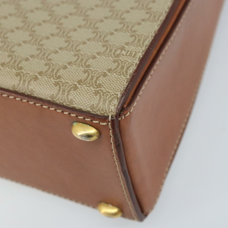 【日本直送】CELINE Macadam帆布手提包 PVC 兩用 米色 金色 正品 BSZ537A-17