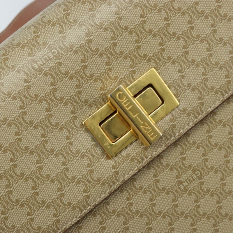 【日本直送】CELINE Macadam帆布手提包 PVC 兩用 米色 金色 正品 BSZ537A-19