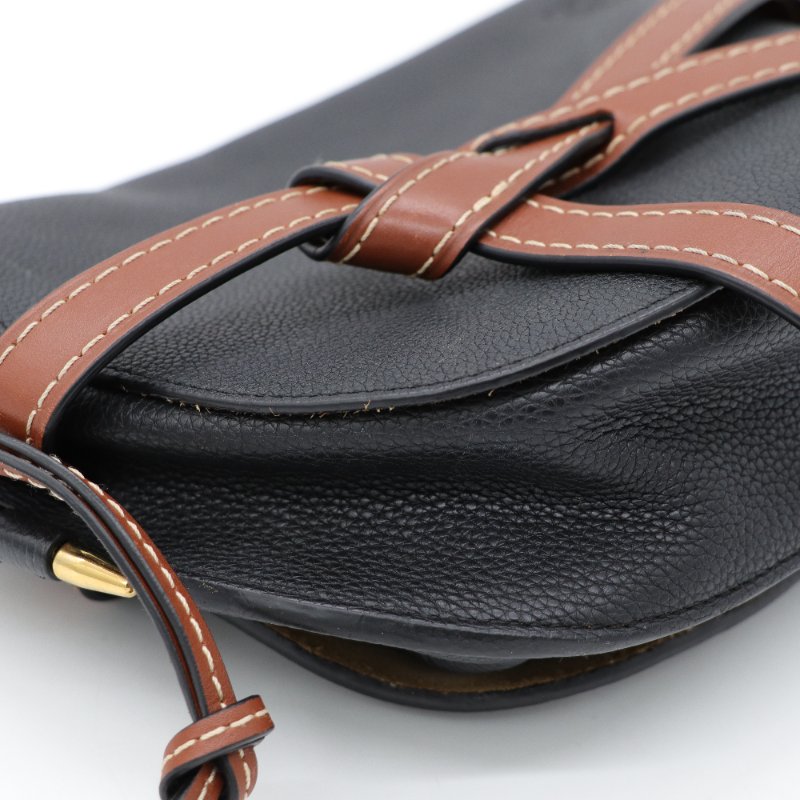 LOEWE Gate 黑色 馬鞍包-6