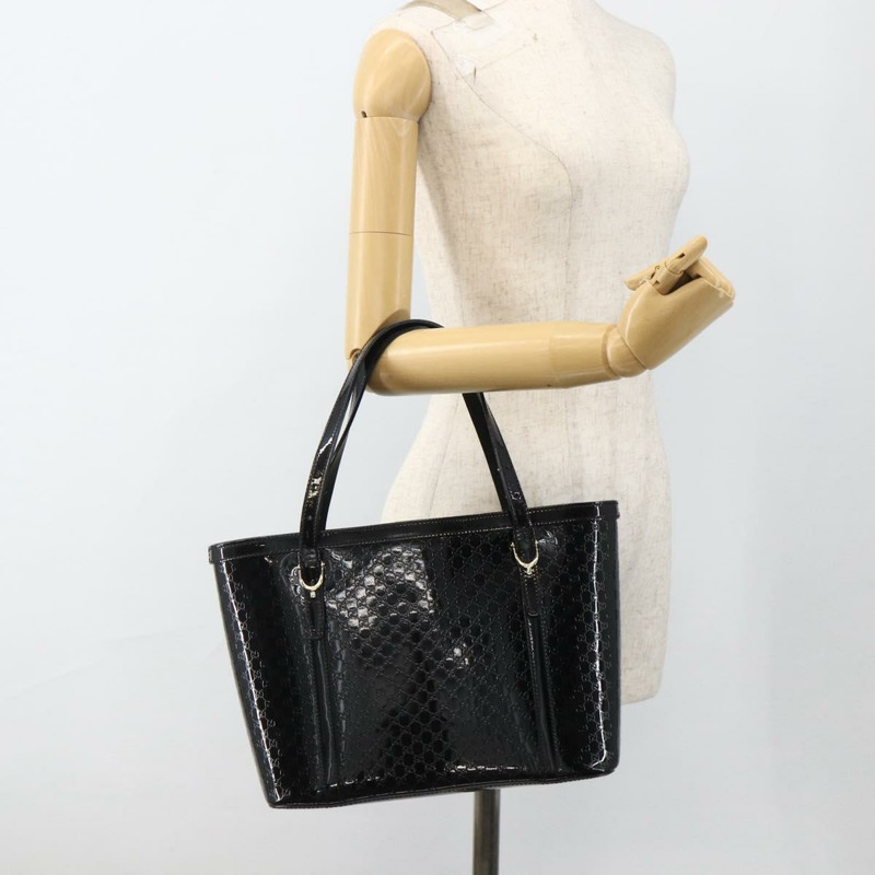 【日本直送】GUCCI Micro GG帆布手提包 黑色 金色 336776 正品 ka3148A-24