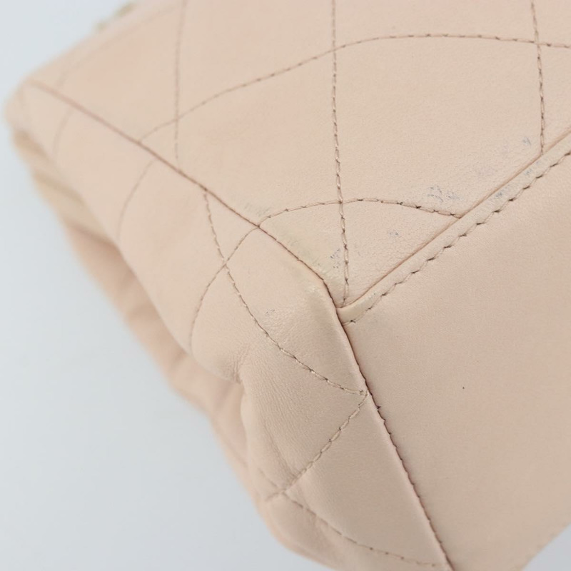 【日本直送】香奈兒鏈條絎縫手提包，羊皮材質，粉紅金色雙C標誌，正品 ka3130SAV-13