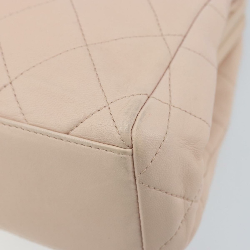 【日本直送】香奈兒鏈條絎縫手提包，羊皮材質，粉紅金色雙C標誌，正品 ka3130SAV-14