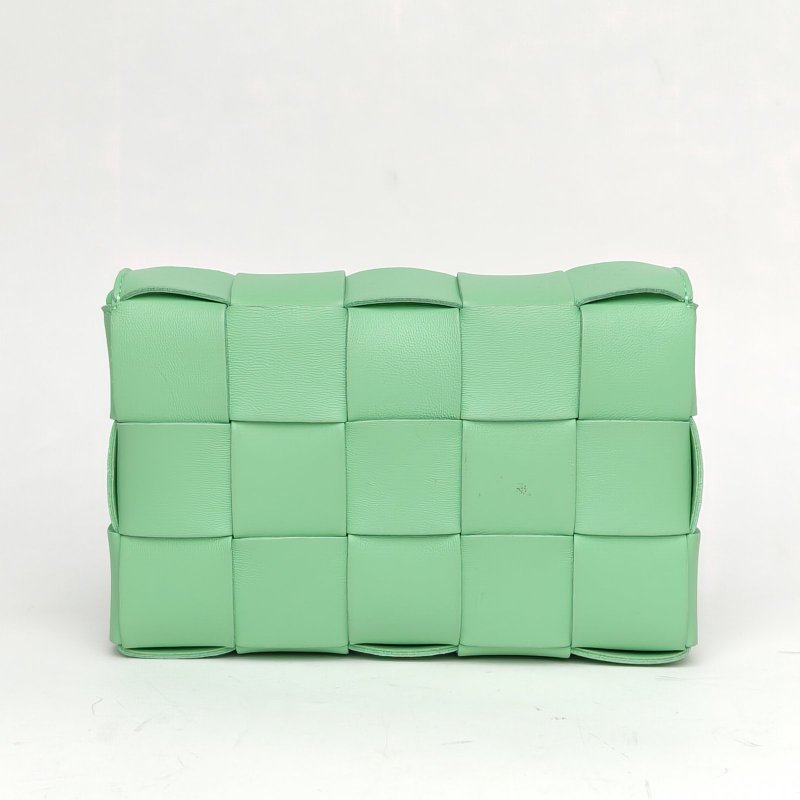 BOTTEGA VENETA 綠色羊皮Cassette19斜挎包肩背包-2