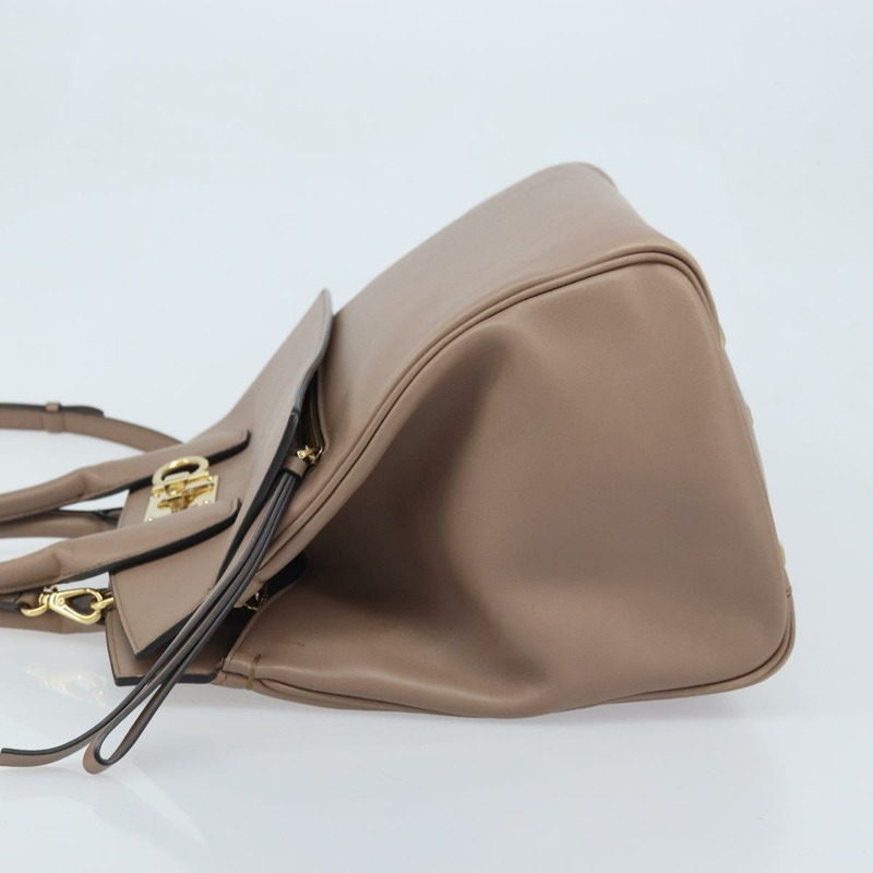 【日本直送】Salvatore Ferragamo Gancini Studio 皮革雙肩包 粉金配色 正品 gh1912-3