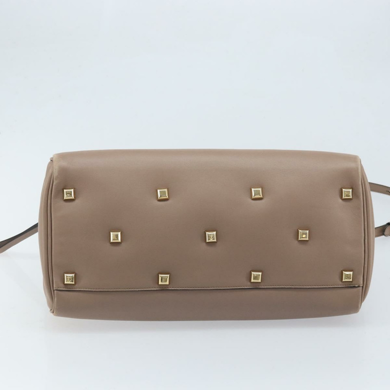 【日本直送】Salvatore Ferragamo Gancini Studio 皮革雙肩包 粉金配色 正品 gh1912-4