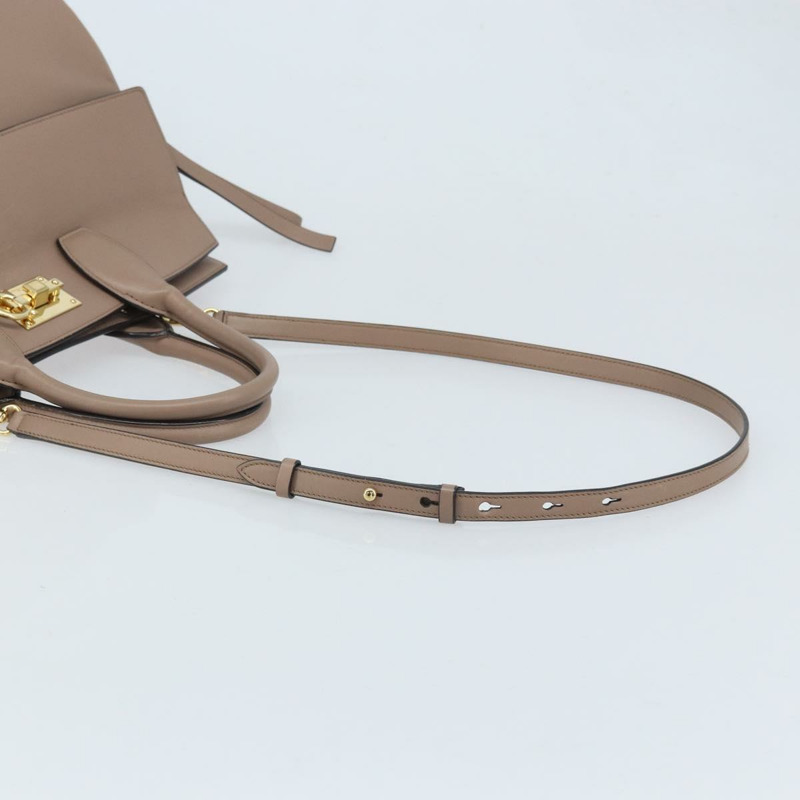 【日本直送】Salvatore Ferragamo Gancini Studio 皮革雙肩包 粉金配色 正品 gh1912-8