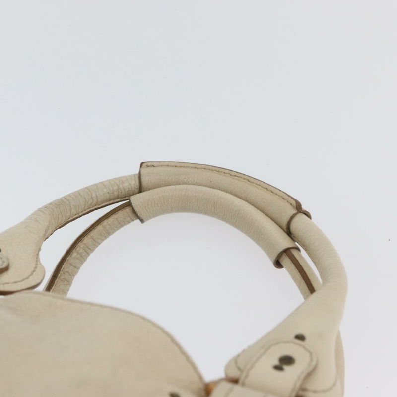 【日本直送】Chloe Paddington 手提包 皮革 象牙色 金色 銀色 正品 am11058V-7
