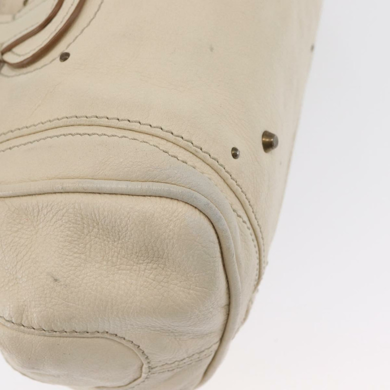 【日本直送】Chloe Paddington 手提包 皮革 象牙色 金色 銀色 正品 am11058V-14