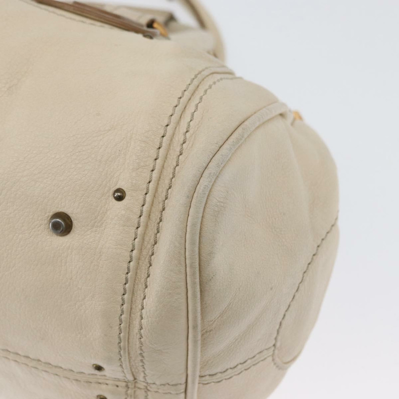 【日本直送】Chloe Paddington 手提包 皮革 象牙色 金色 銀色 正品 am11058V-15