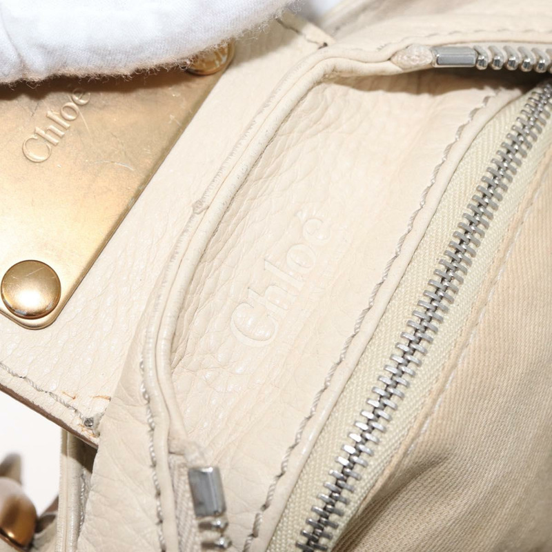【日本直送】Chloe Paddington 手提包 皮革 象牙色 金色 銀色 正品 am11058V-17