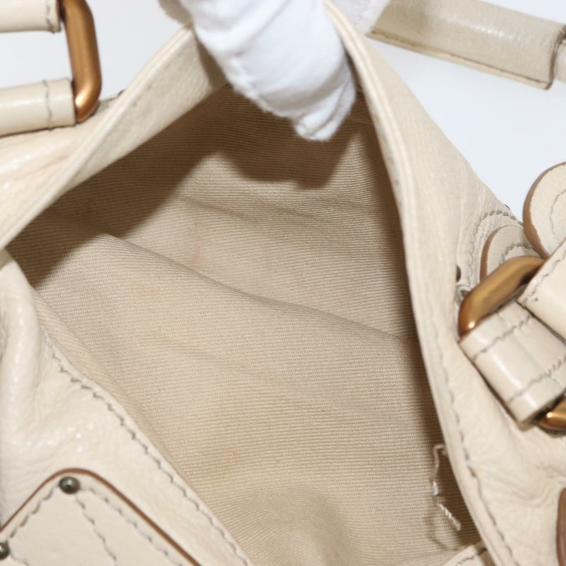 【日本直送】Chloe Paddington 手提包 皮革 象牙色 金色 銀色 正品 am11058V-20