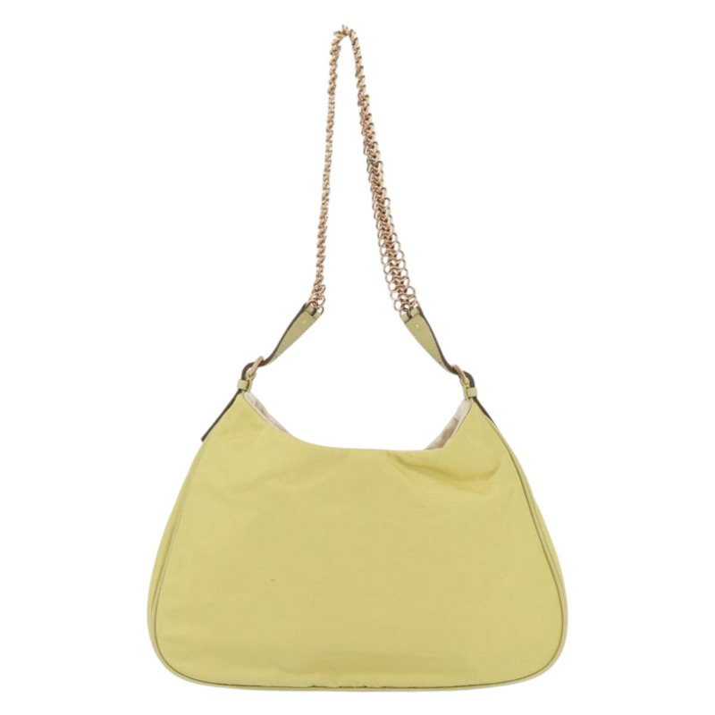 【日本直送】PRADA 尼龍黃金色鏈條單肩包 正品 BSZ635A-1