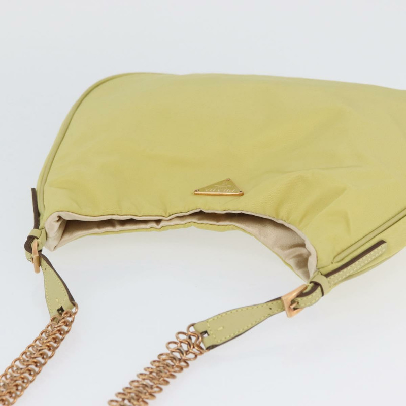 【日本直送】PRADA 尼龍黃金色鏈條單肩包 正品 BSZ635A-5