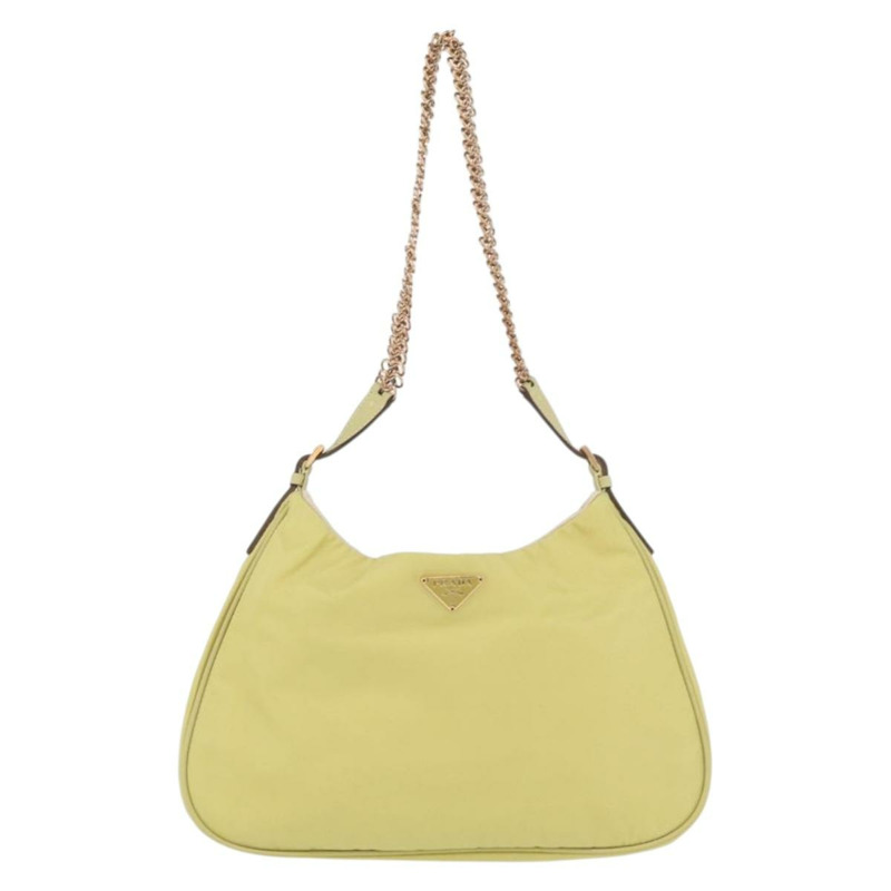 【日本直送】PRADA 尼龍黃金色鏈條單肩包 正品 BSZ635A-12