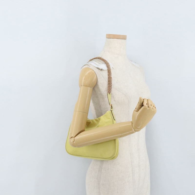 【日本直送】PRADA 尼龍黃金色鏈條單肩包 正品 BSZ635A-22