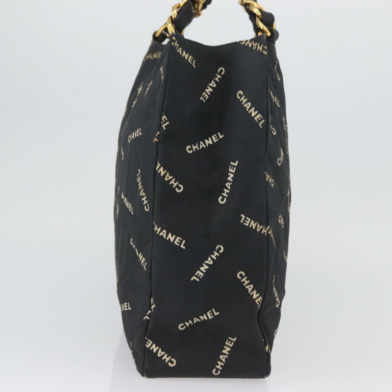 【日本直送】香奈兒帆布托特包 黑色 金色 CC 標誌 正品 BA11368A-3