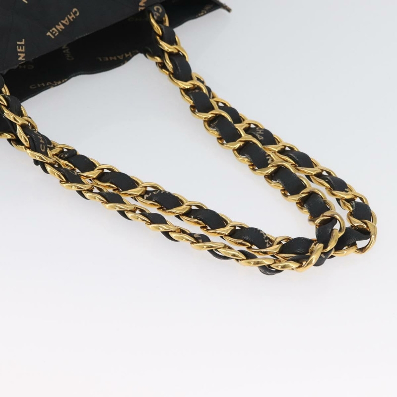 【日本直送】香奈兒帆布托特包 黑色 金色 CC 標誌 正品 BA11368A-6