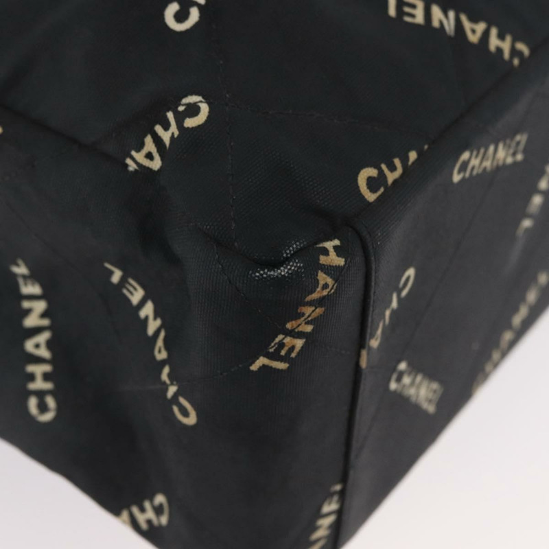 【日本直送】香奈兒帆布托特包 黑色 金色 CC 標誌 正品 BA11368A-8