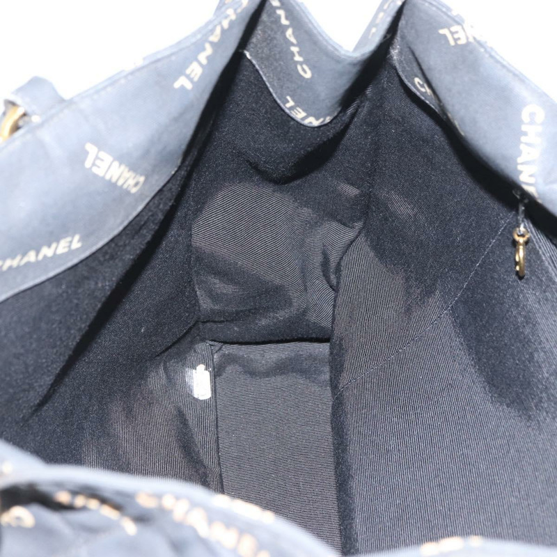 【日本直送】香奈兒帆布托特包 黑色 金色 CC 標誌 正品 BA11368A-17