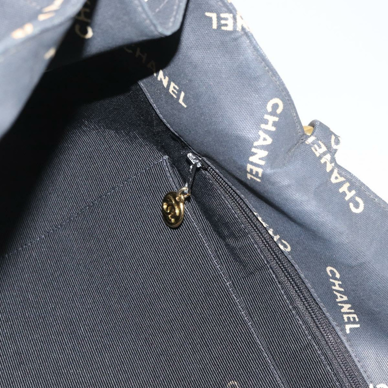 【日本直送】香奈兒帆布托特包 黑色 金色 CC 標誌 正品 BA11368A-18