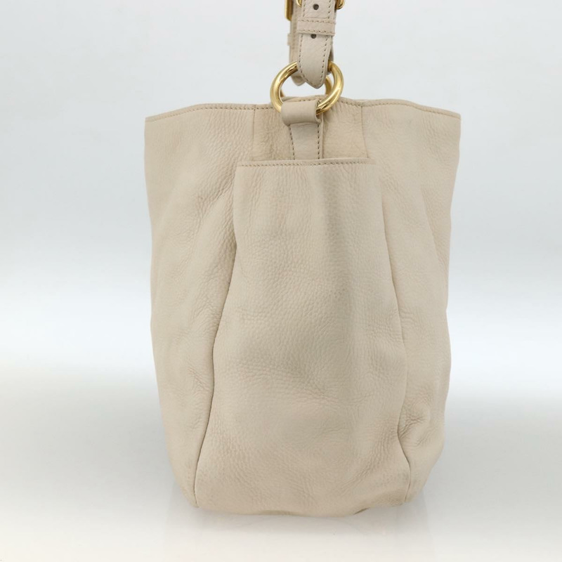 【日本直送】PRADA 金色象牙色皮革肩背包 正品 AMZ413A-2