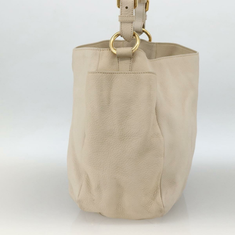 【日本直送】PRADA 金色象牙色皮革肩背包 正品 AMZ413A-3