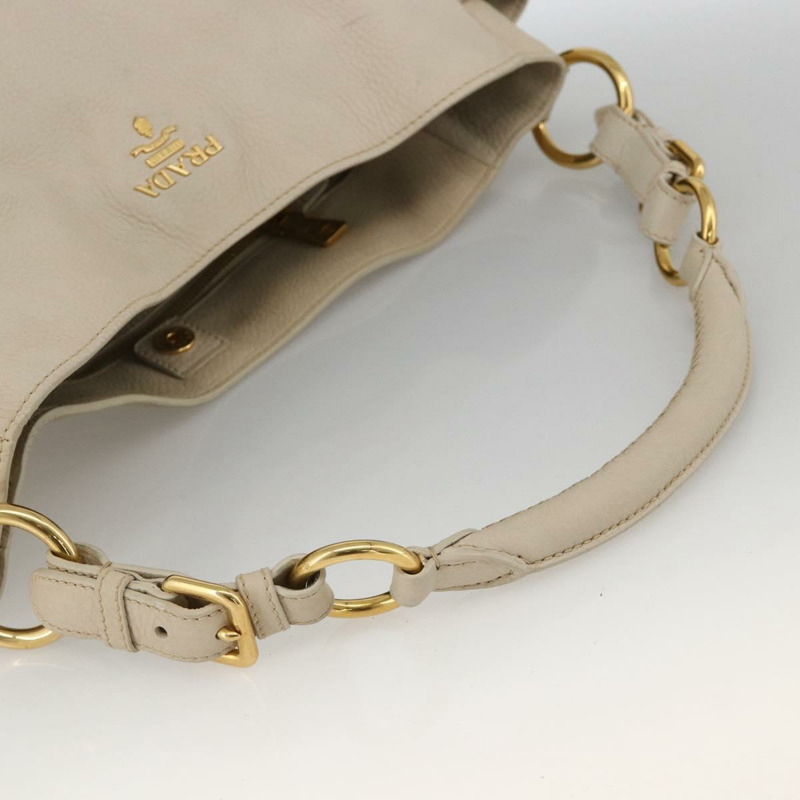 【日本直送】PRADA 金色象牙色皮革肩背包 正品 AMZ413A-6