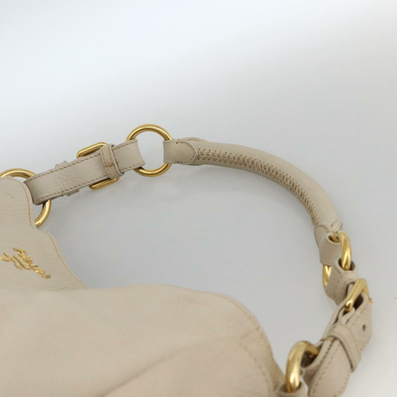 【日本直送】PRADA 金色象牙色皮革肩背包 正品 AMZ413A-7